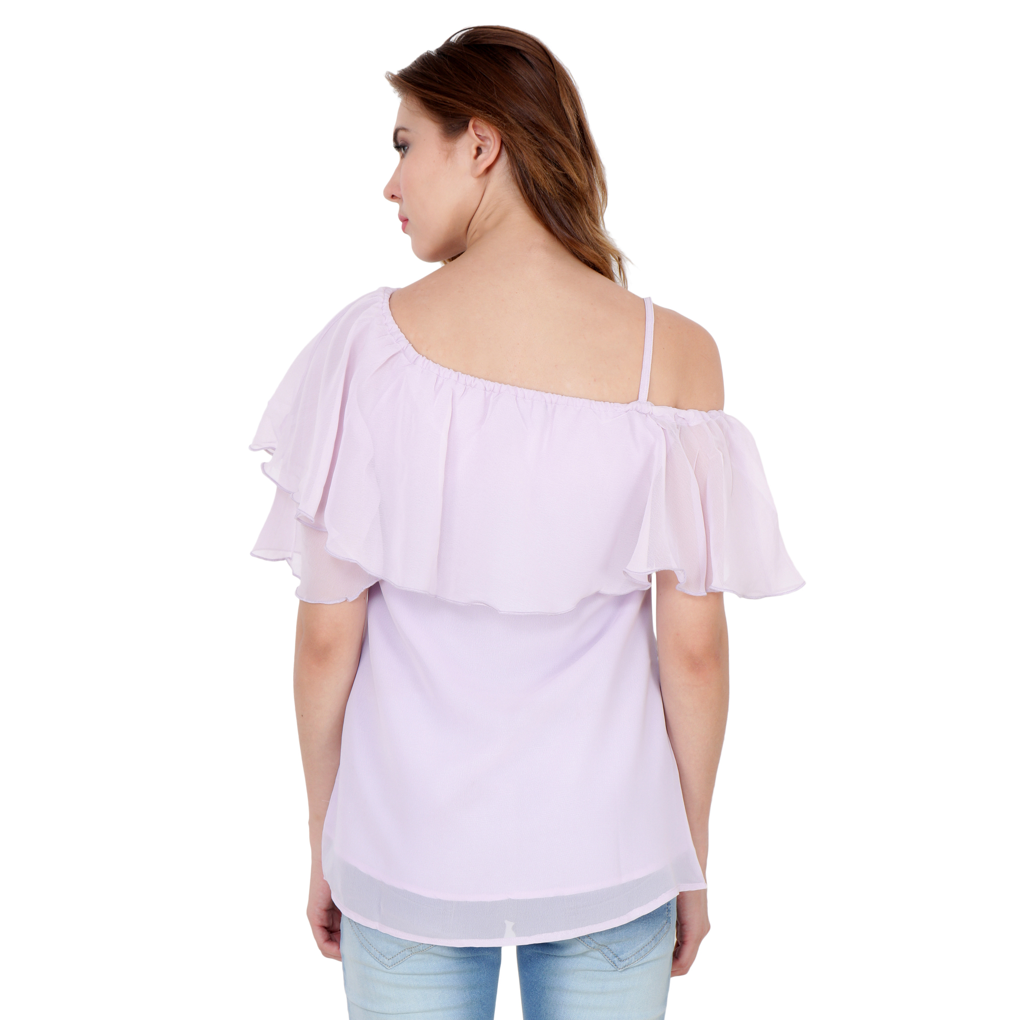 LOST IN PASTEL PURPLE CAPE SLEEVES REGULAR TOP